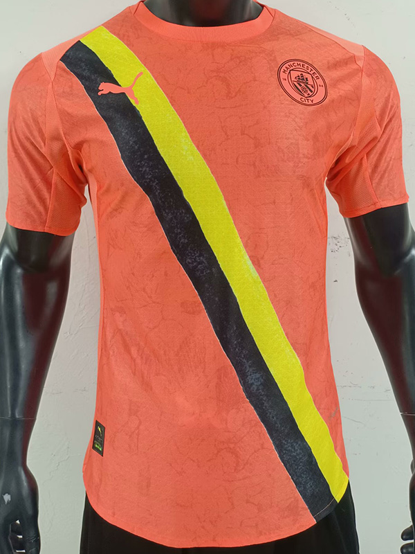 25-26 Man City Orange Player Version Soccer Jersey