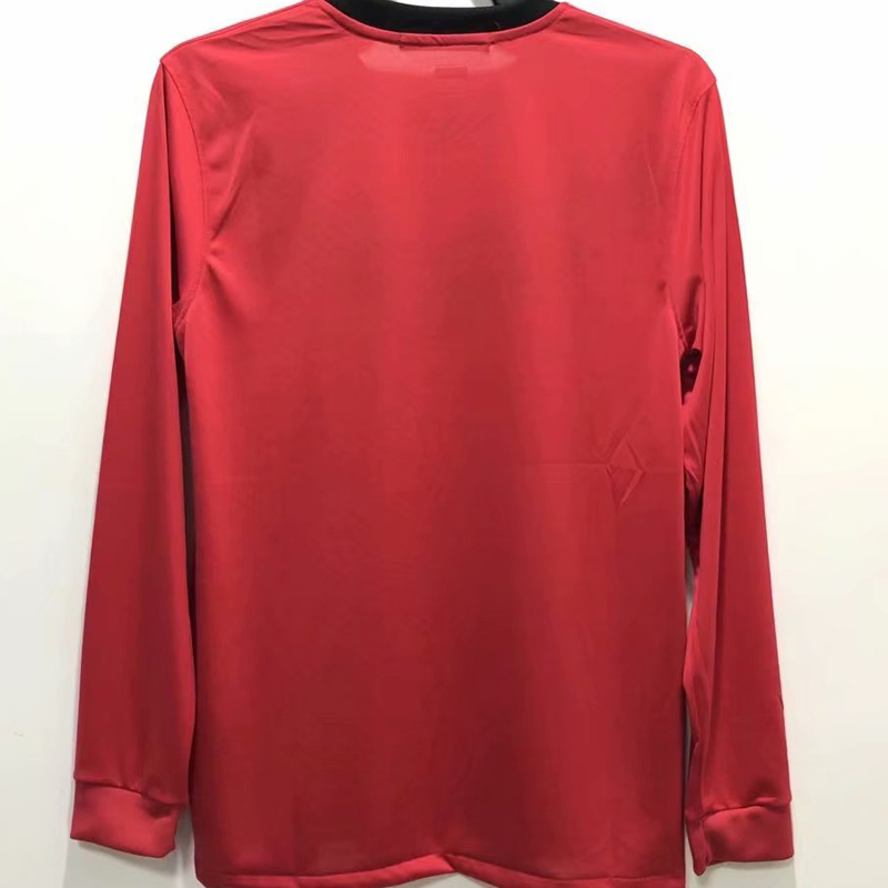 2009-2010 Man Utd Home Long Sleeve Retro Soccer...