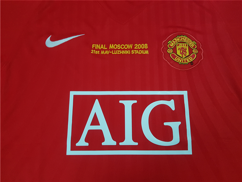 2007-2008 Man Utd home Red Retro soccer jersey