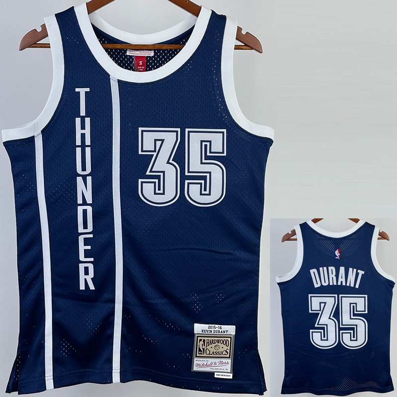2015-16 OKC DURANT #35 Royal Blue Retro Top Qua...