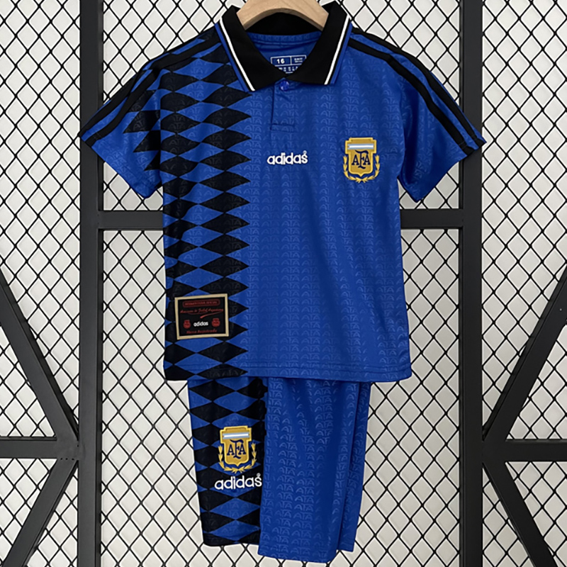 1994 Argentina Away Kids Retro Soccer Jersey