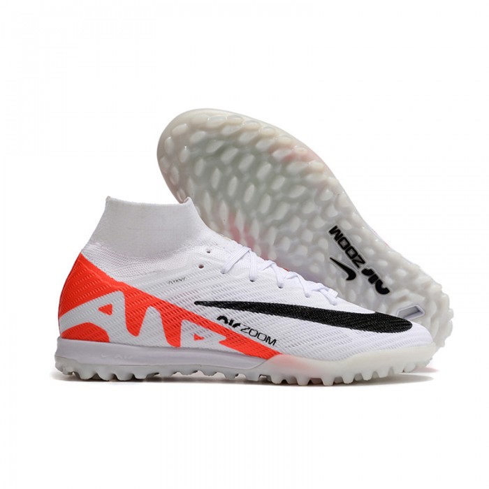 Air Zoom Mercurial Vapor XV Elite TF High Soccer Shoes-White/Black-8345138
