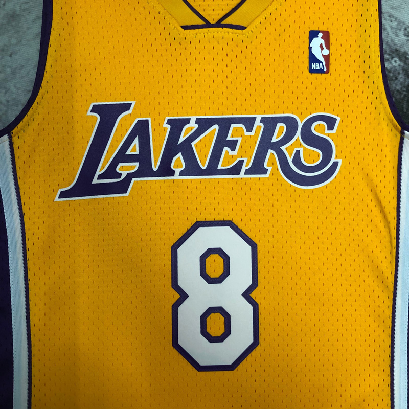 2000 LAKERS BRYANT #8 Yellow Retro Top Quality ...