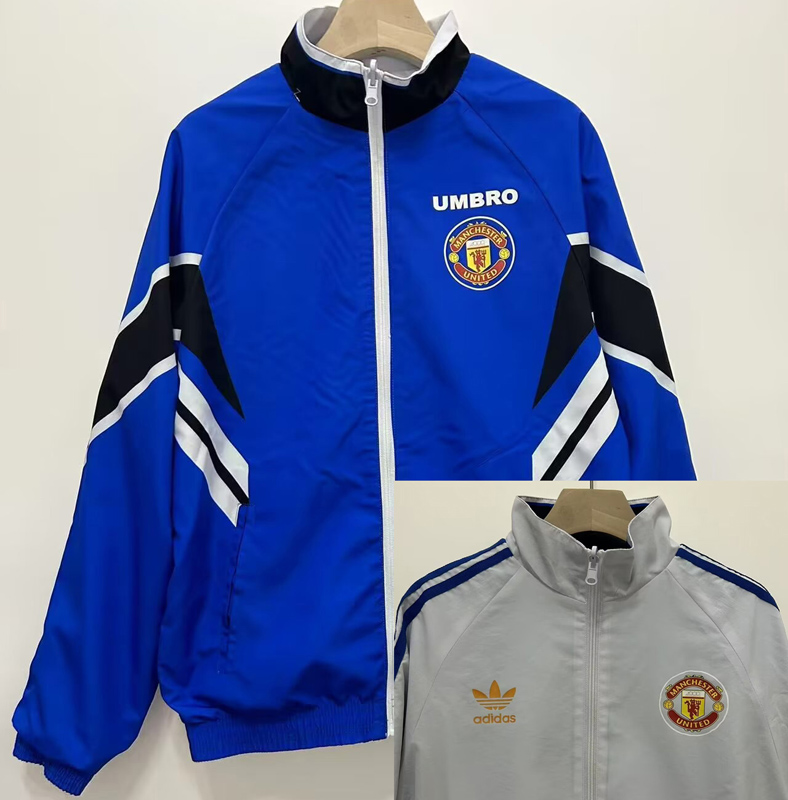24-25 Man Utd Blue & White Retro Double Sided Windbreaker (双面风衣)