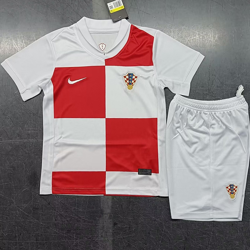 24-25 Croatia Home Kids Soccer Jersey