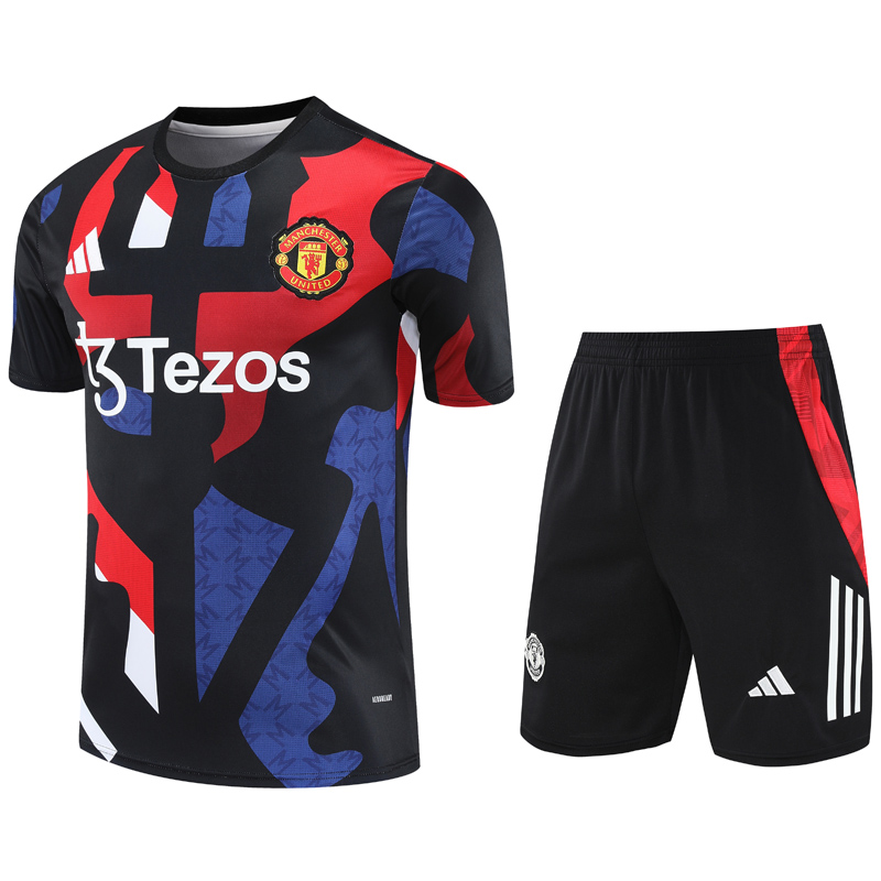 25-26 Man Utd Black Training Short Suit