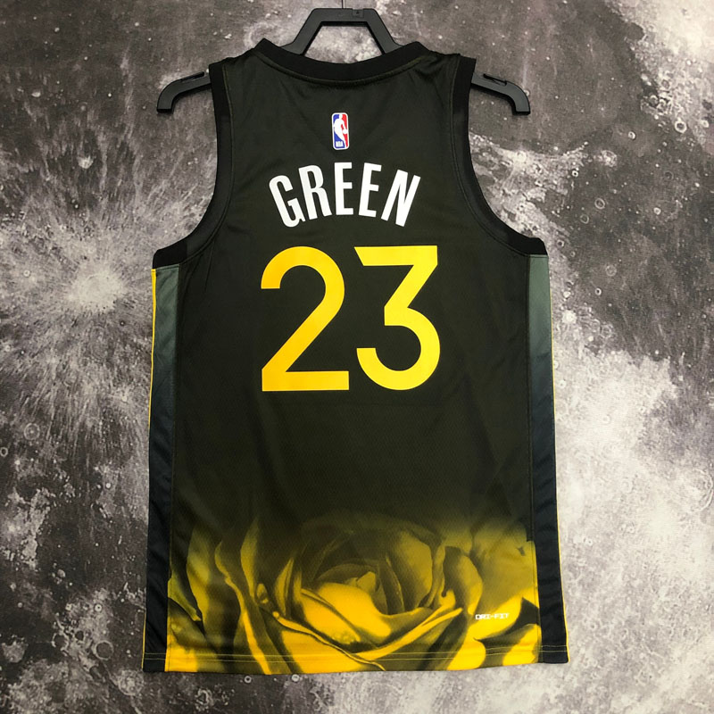 22-23 WARRIORS GREEN #23 Black City Edition Top...