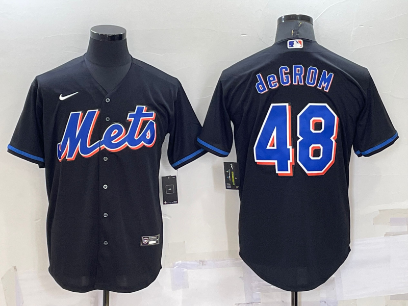 2022 Men's New York Mets deGROM 48 black MLB Jersey