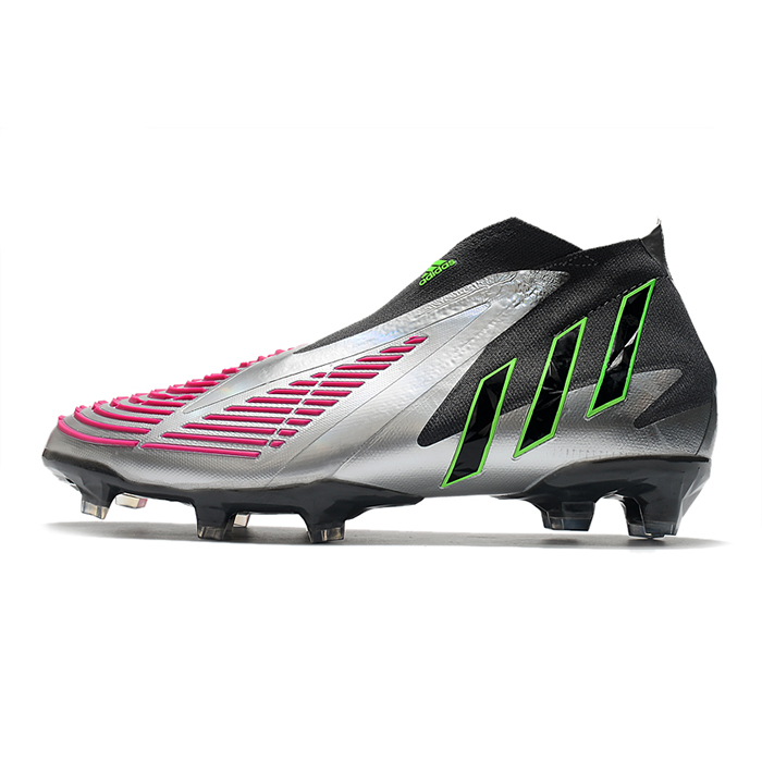 Predator Edge+ FG Soccer Shoes-Silver/Black-2316731