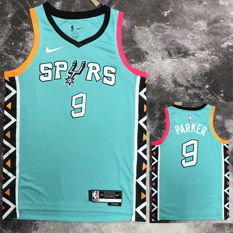 22-23 Sa Spurs PARKER #9 Blue City Edition Top ...