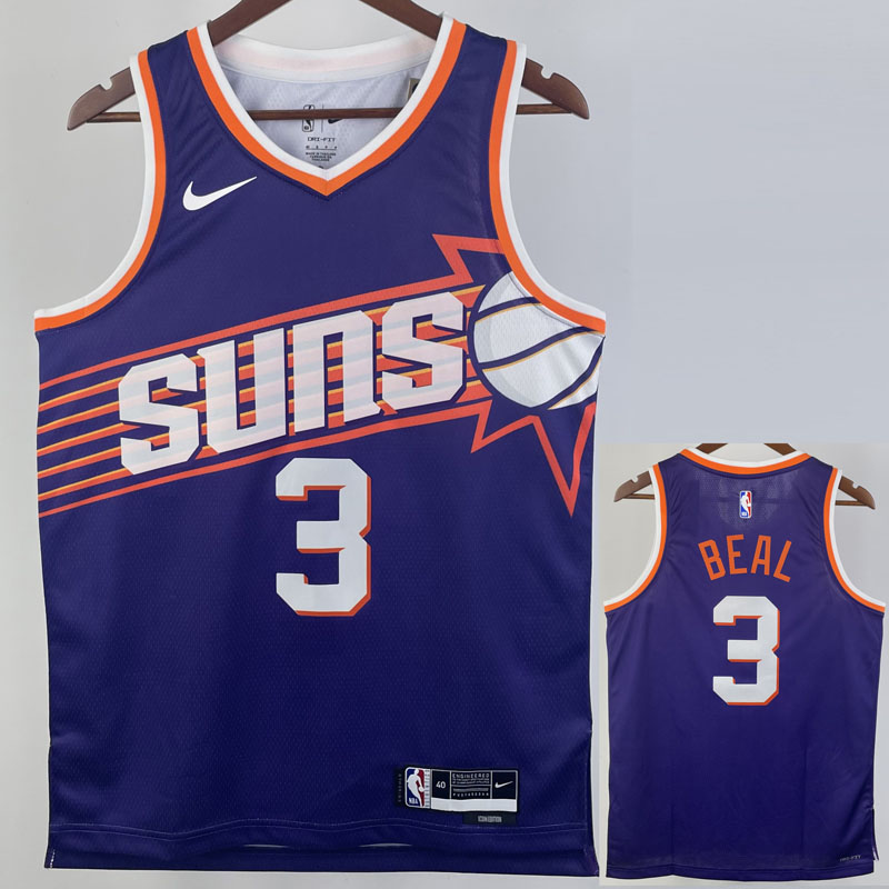 23-24 SUNS BEAL #3 Purple Top Quality Hot Press...