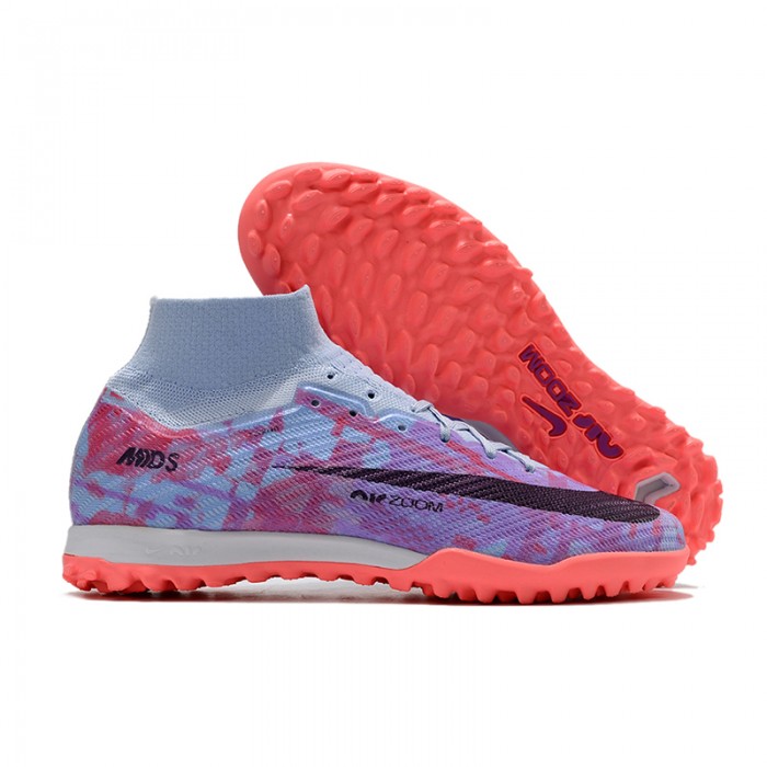 Air Zoom Mercurial Vapor XV Elite TF High Soccer Shoes-Grey/Purple-1727557