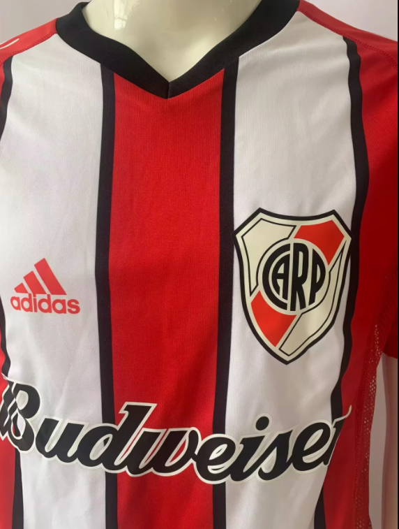 2003-2004 River Plate Away Retro Soccer Jersey (Double Layer)