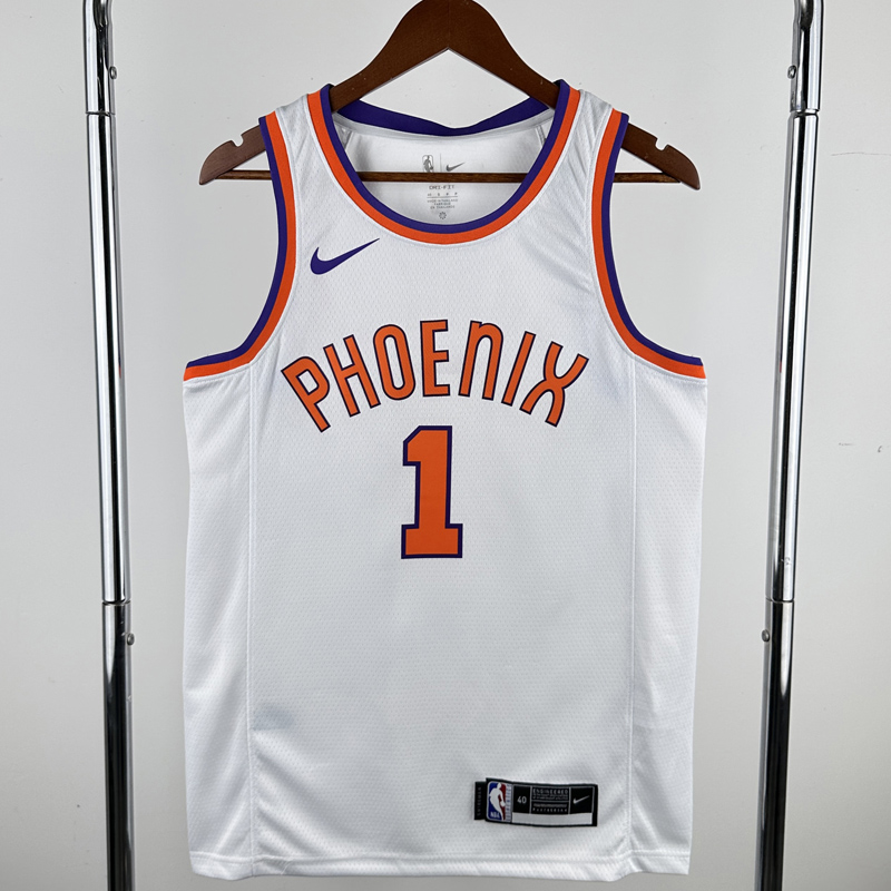 2017-2018 SUNS BOOKER #1 White Retro Top Quality Hot Pressing NBA Jersey