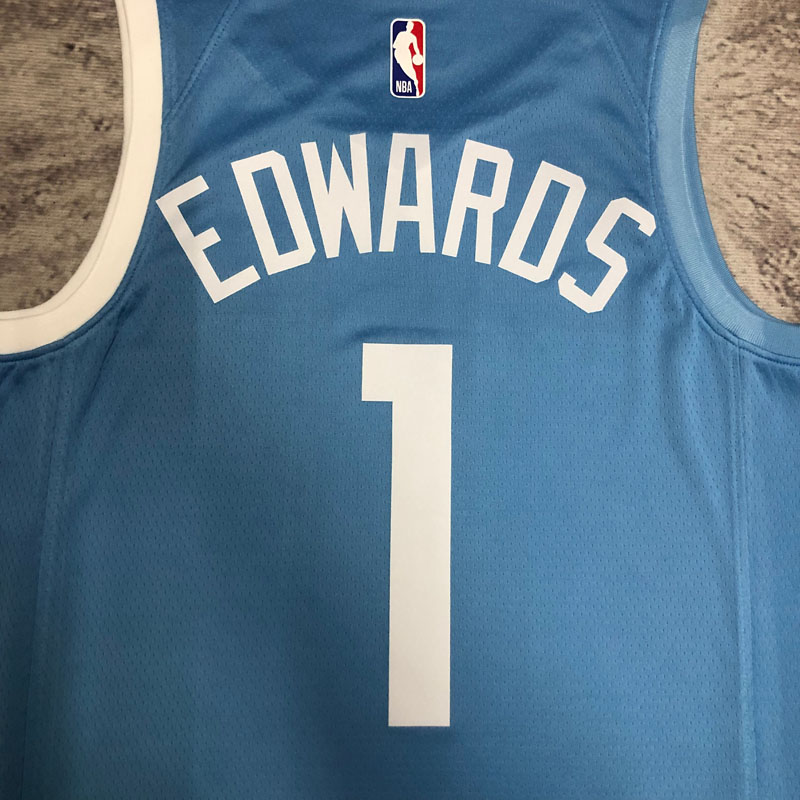 2019-20 Timberwolves EDWARDS #1 Sky Blue Retro ...