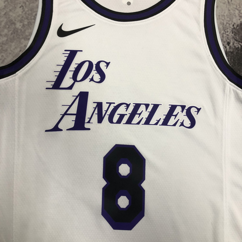 22-23 LAKERS BRYANT #8 White City Edition Top Q...