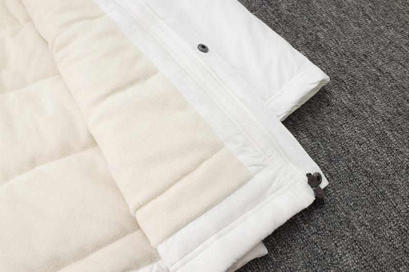 24-25 Marseille White Hooded Windbreaker Fabric Cotton Coat #G247(黑标)