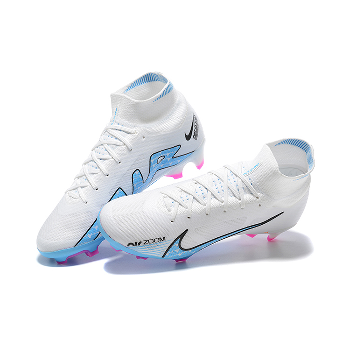 Air Zoom Mercurial Superfly IX Elite FG High Soccer Shoes-White/Blue-1881231