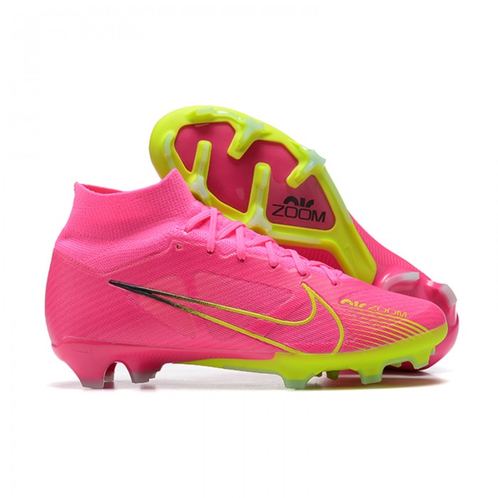 Air Zoom Mercurial Superfly IX Elite FG High Soccer Shoes-Pink/Yellow-2229597