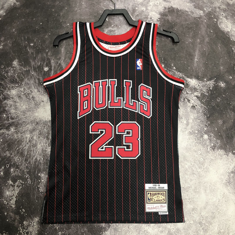 1996 BULLS JORDAN #23 Black Retro Top Quality H...