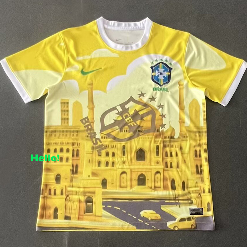 24-25 Brazil Special Edition Yellow Training Soccer Jersey  *城市版