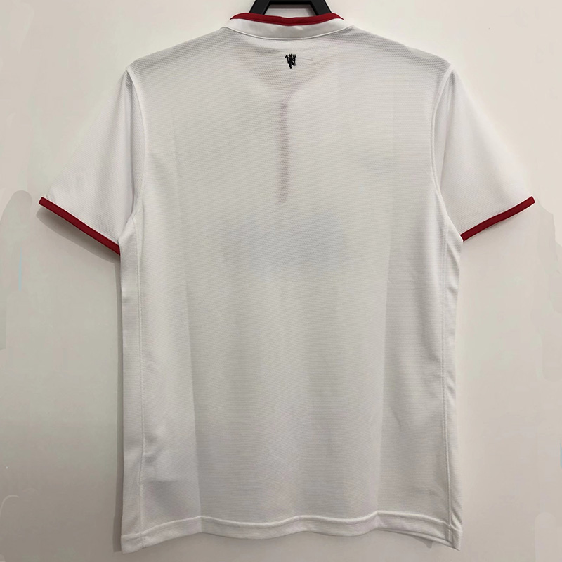 2013-2014 Man Utd Away White Retro Soccer Jersey