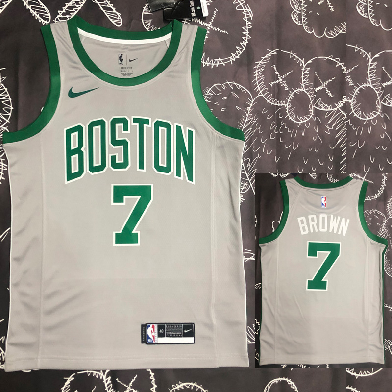 CELTICS BROWN #7 Gray Top Quality Hot Pressing ...