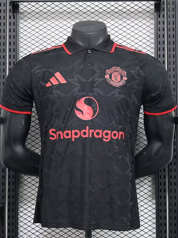 24-25 Man Utd Black Special Edition Player Version Training shirts *红标翻领
