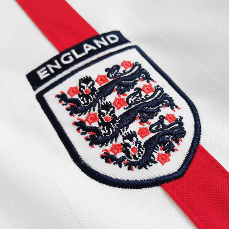 2002 England Home Retro Long Sleeve Soccer Jers...
