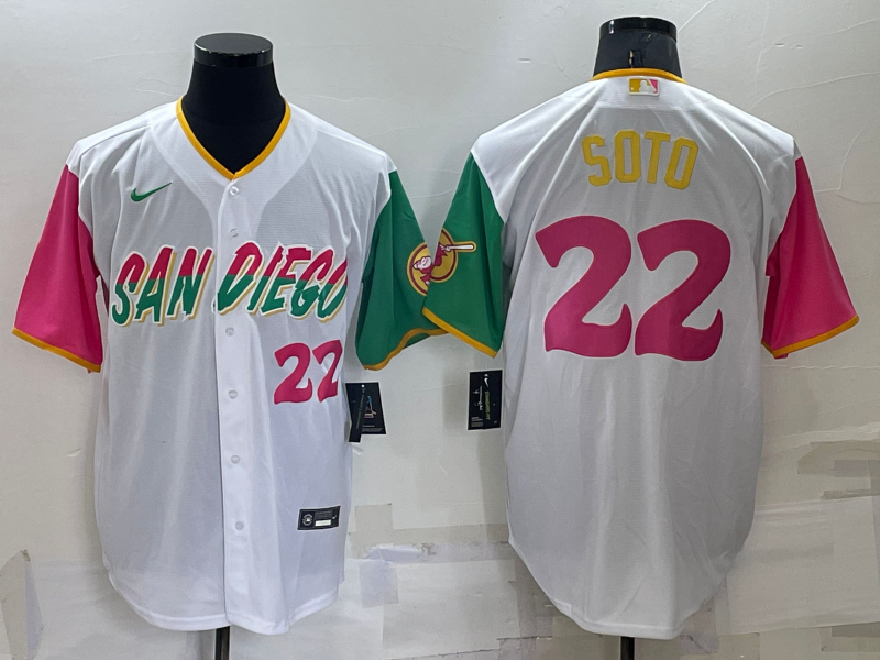2022 Men's San Diego Padres Soto 22 white MLB Jersey