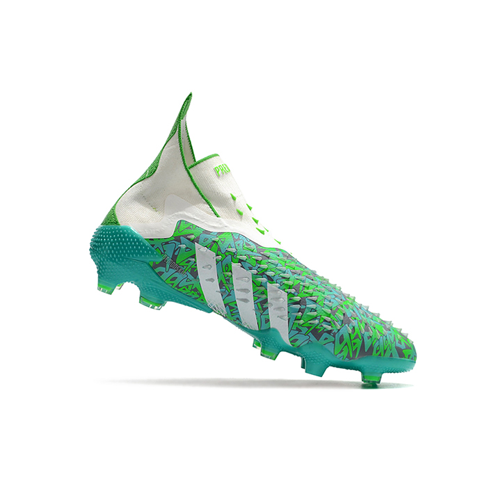 PREDATOR FREAK + FG High Soccer Shoes-Green/White-5440132