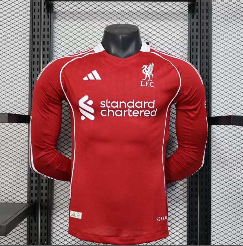 25-26 LIV Red Long Sleeve Player Version Soccer Jersey (长袖球员)