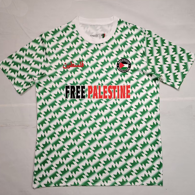 Palestina FC Green White Retro Soccer Jersey *花绿