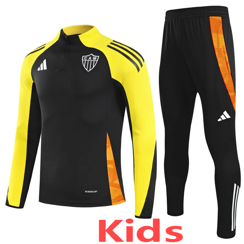 25-26 Atletico Mineiro Black Kids Half Pull Tracksuit (童装)(半拉链)