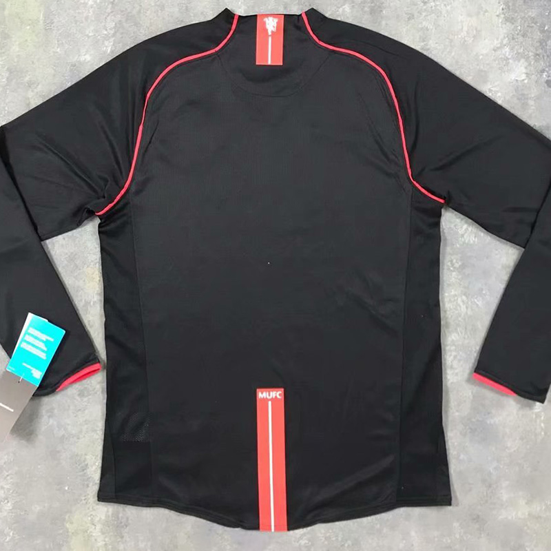 2007-2008 Man Utd Away Black long sleeve Retro ...