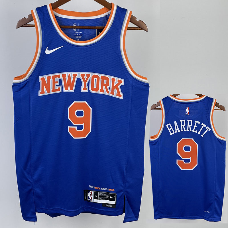 22-23 KNICKS BARRETT #9 Blue Top Quality Hot Pr...