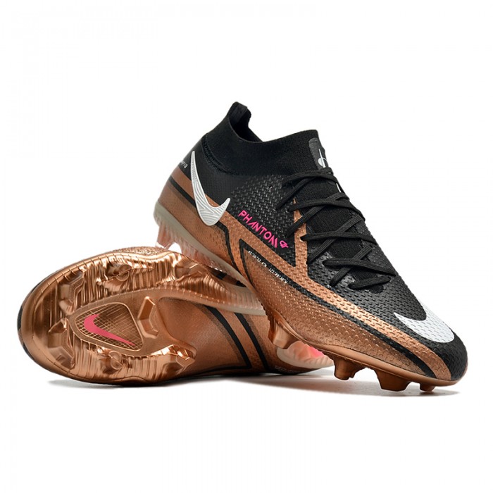 Phantom GT2 Dynamic Fit Elite FG High Soccer Shoes-Black/Gold-7831773
