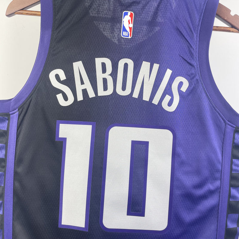 23-24 Kings SABONIS #10 Purple Top Quality Hot ...
