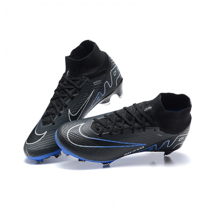 Air Zoom Mercurial Superfly IX Elite FG High Soccer Shoes-Black/Blue-7454387