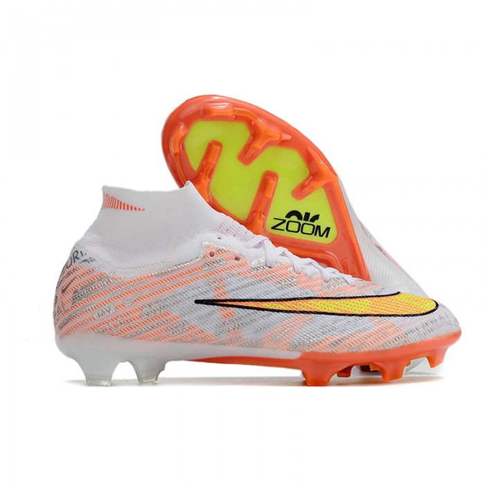 Air Zoom Mercurial Superfly IX Elite FG High Soccer Shoes-White/Orange-2908533