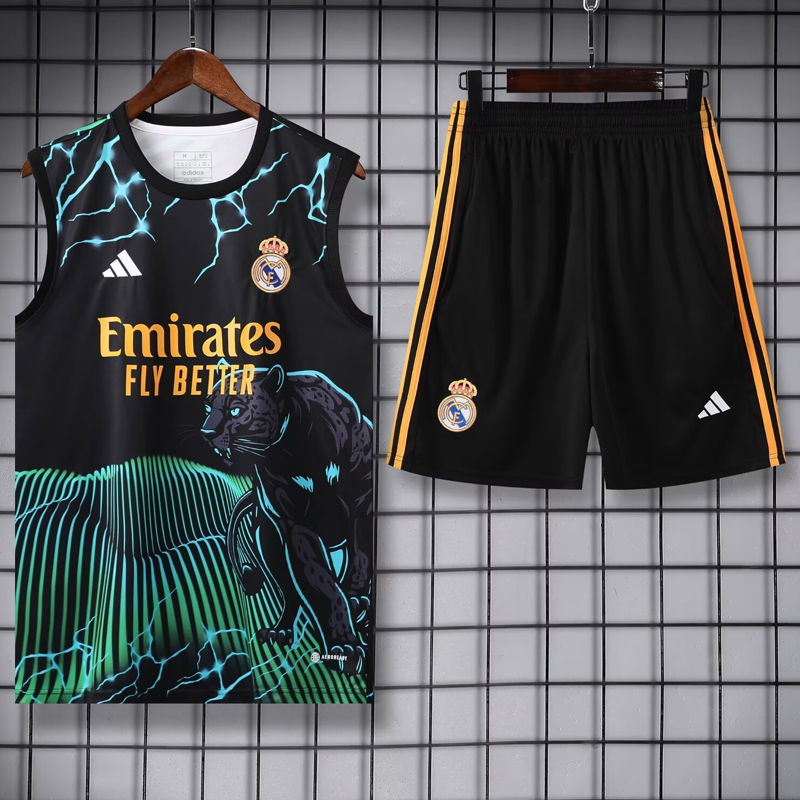 24-25 RMA Black green Tank top and shorts suit *豹黑绿