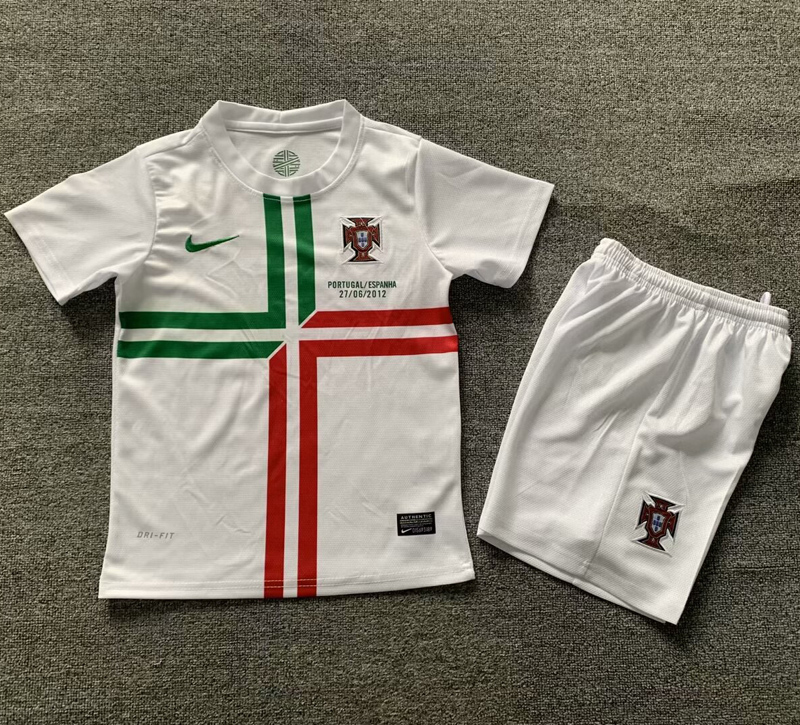 2012 Portugal Away Kids Retro Soccer Jersey
