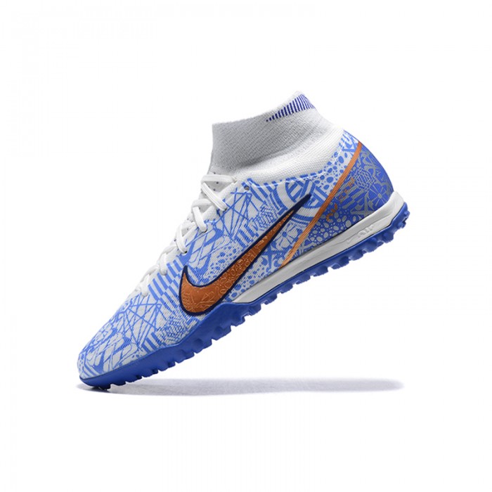 Superfly 8 Academy TF HIGH Soccer Shoes-White/Blue-2116677