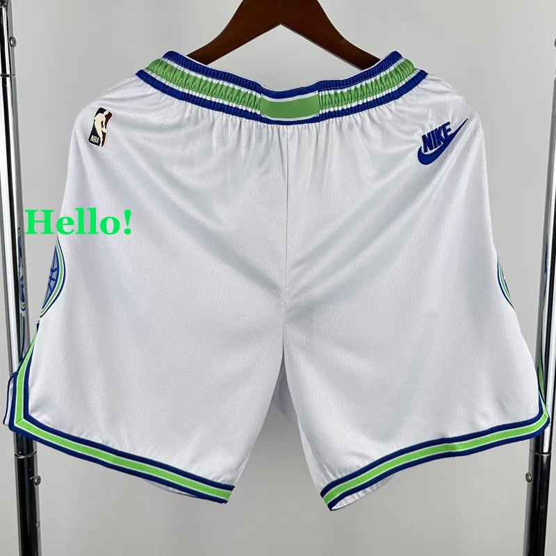 23-24  TIMBERWOLVES White City Edition Top Quality NBA Pants