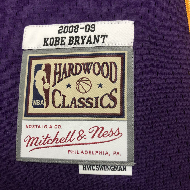 2009 LAKERS BRYANT #24 Purple Retro Top Quality...