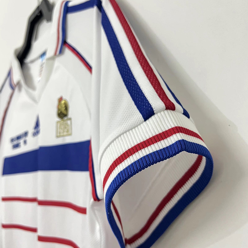 1998 France Away Retro Soccer Jersey(右胸带小字)