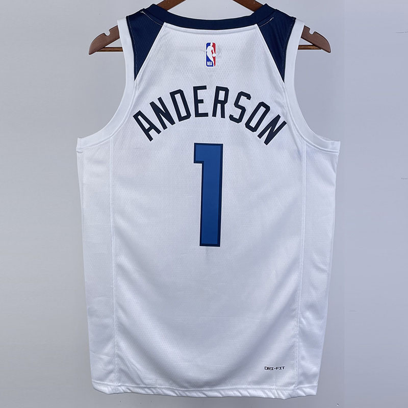 22-23 Timberwolves ANDERSON #1 White Top Qualit...
