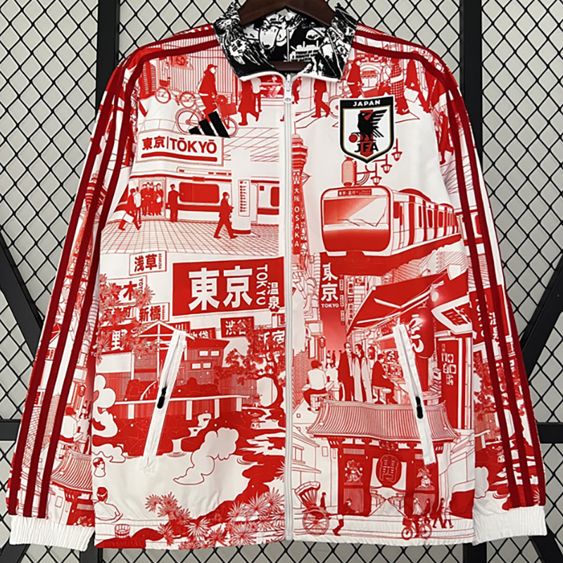 2024 Japan Red & Black Double Sided Windbreaker...