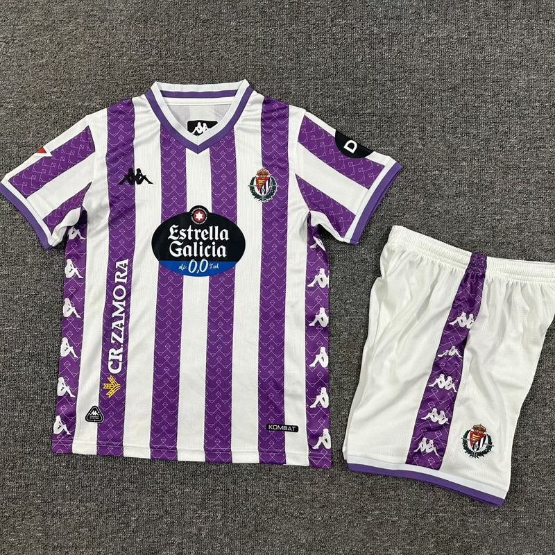 25-26 Valladolid Home Kids Soccer Jersey