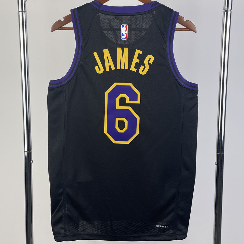 23-24 LAKERS JAMES #6 Black City Edition Top Qu...